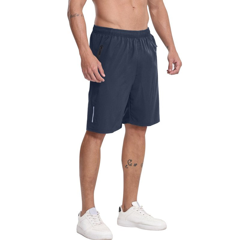 Men's Athletic Shorts Set with Zipper Pockets - Quick Dry Workout & Sports