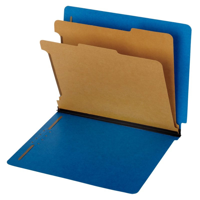 End-Tab Classification Folders with Fasteners - 60% Recycled, Box of 10
