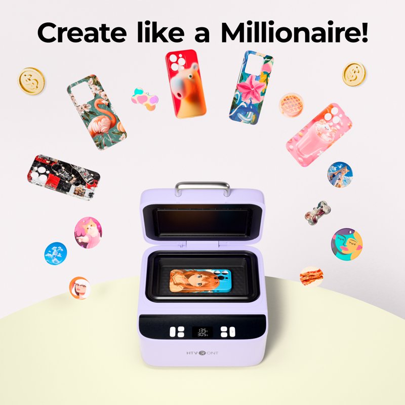 Automatic Vacuum Heat Press Machine for Phone Cases & Crafts - Sublimation Transfer