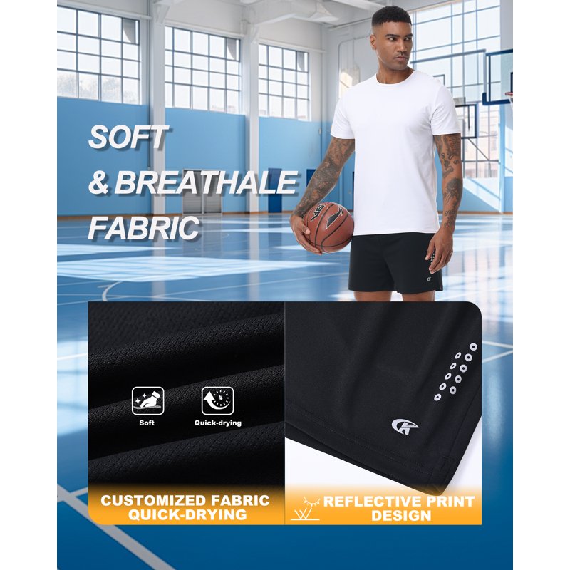 Men's Athletic Shorts Basketball Workout Gym Quick Dry Mesh Lightweight Sports Shorts