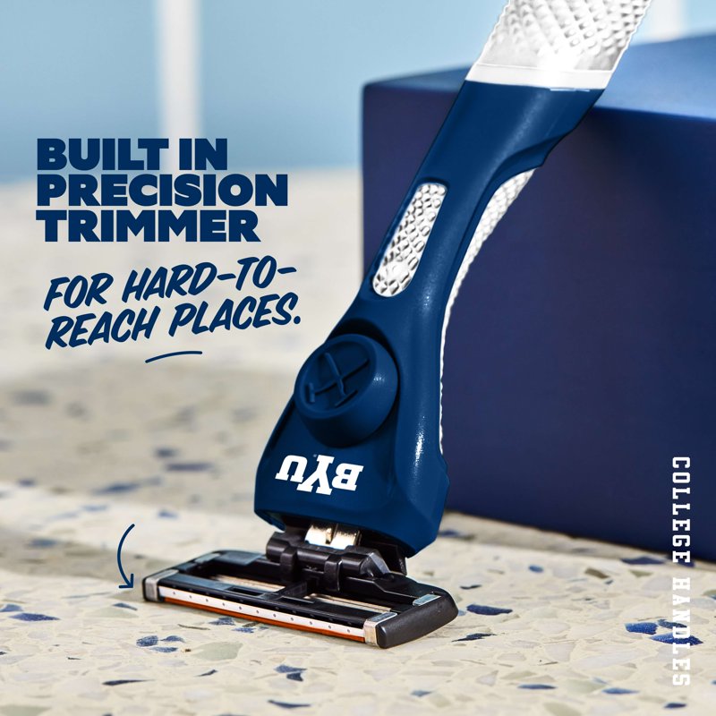 College Shaving Kit with 6-Blade Razors and Handle - Multiple Colors