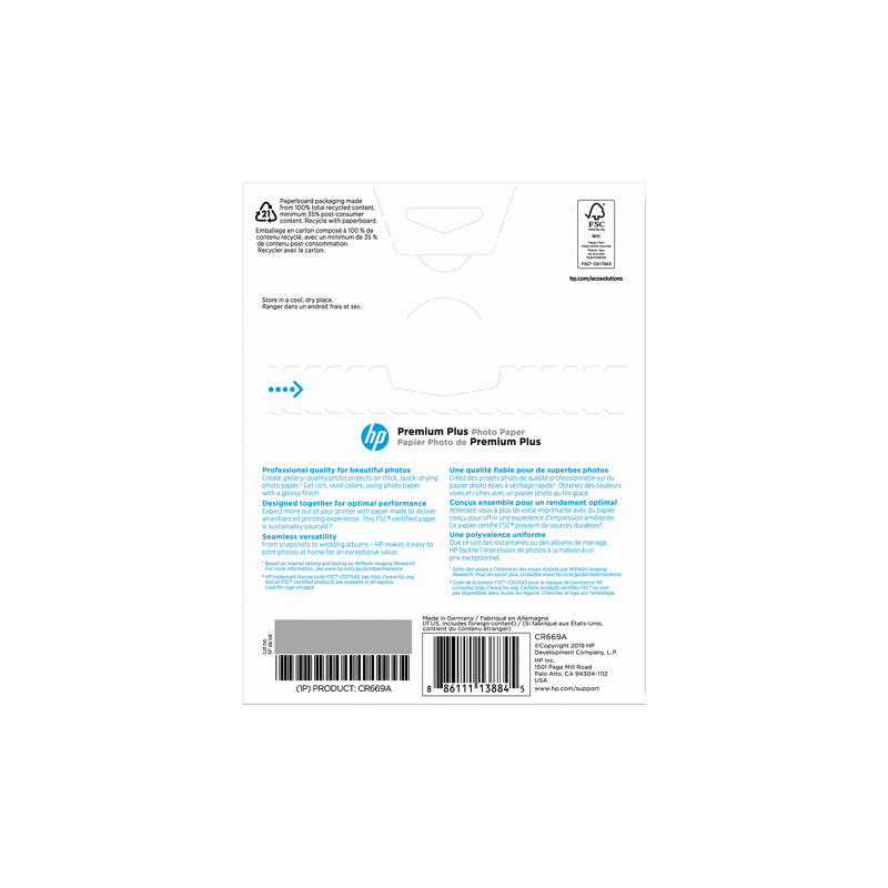 HP Premium Plus 5x7 Inch Glossy Photo Paper - 60 Sheets, Water-Resistant