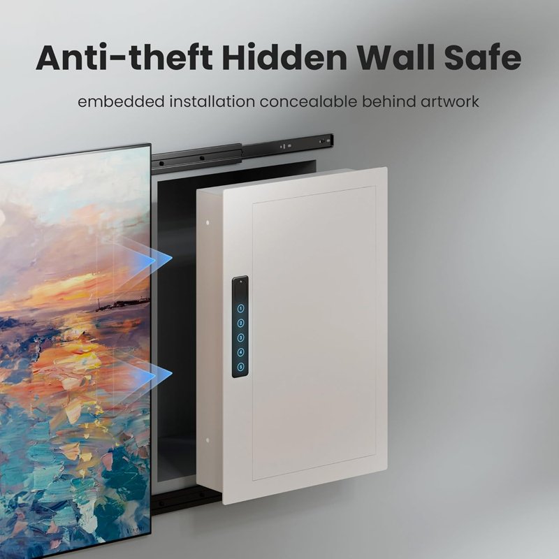 Hidden Wall Safe with Removable Pegboard & Adjustable Shelves - Secure Recessed Security Cabinet for Home & Office