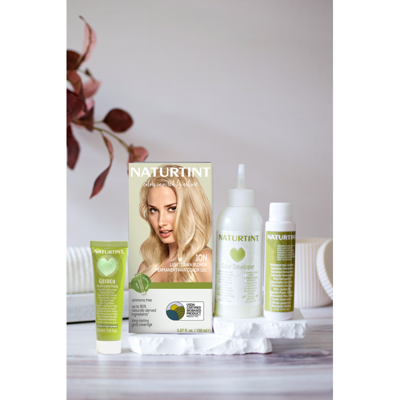 Natural Permanent Hair Color Kit - Vibrant Shades for Gray Coverage