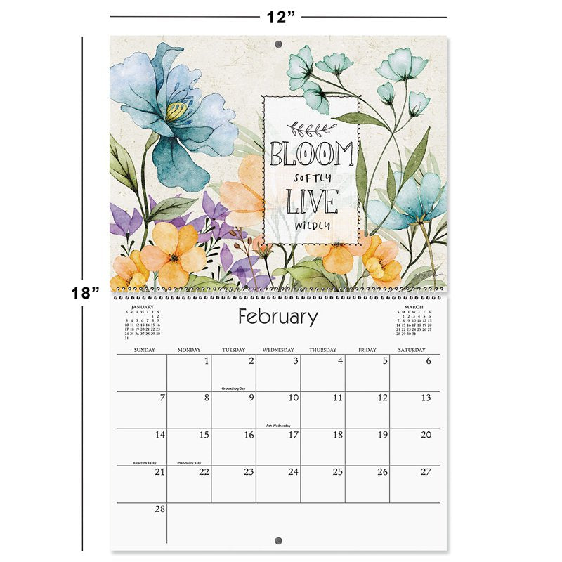 Current 2027 Spiral-Bound Wall Calendar - 12x9 Inches Closed, 18x12 Open, Large Monthly Office & Kitchen Organizer