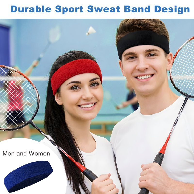 Multicolor Workout Sweat Headbands Set - No Slip, Sweat-Wicking Fitness Accessories