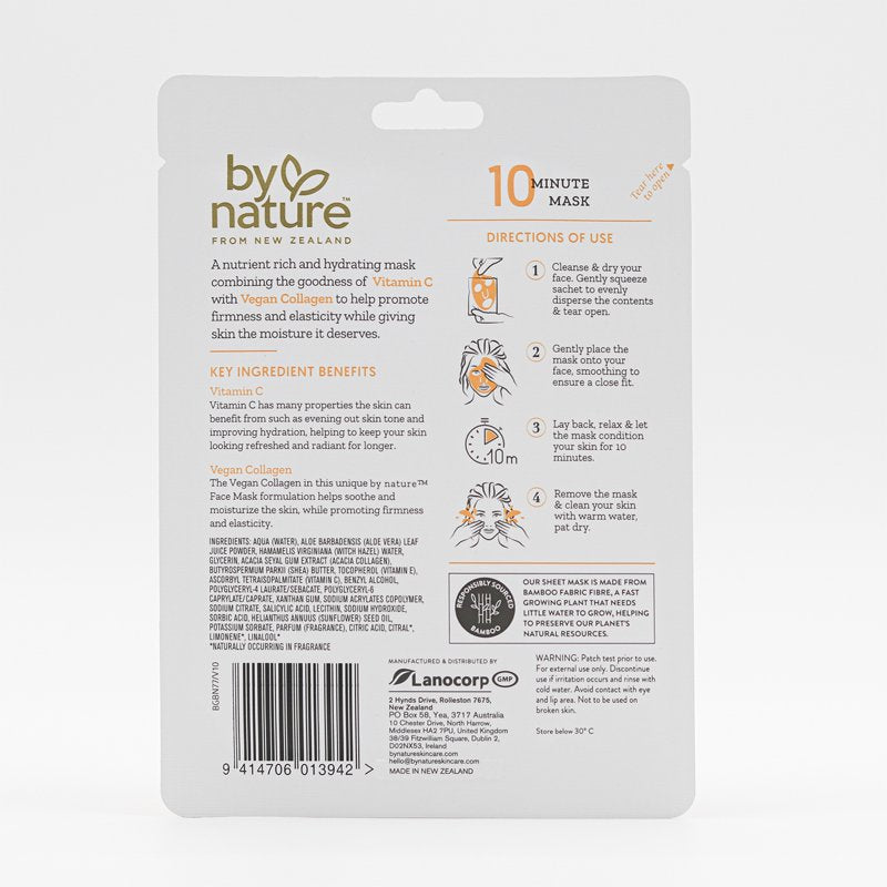 Vitamin C and Collagen Hydrating Sheet Face Masks 6+ Pack | Brighten & Firm Skin