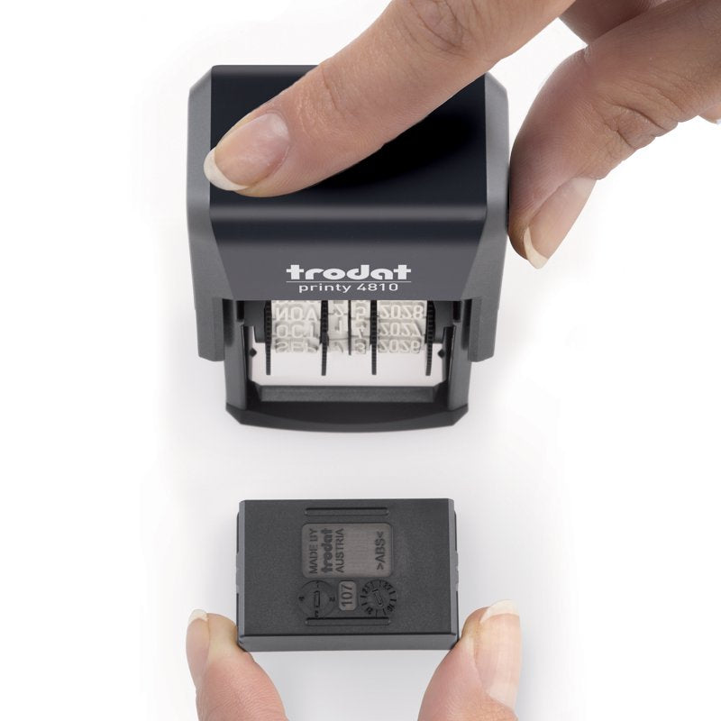 Self-Inking Date Stamp with Pocket Size Black Impression - MMM-DD-YYYY Format
