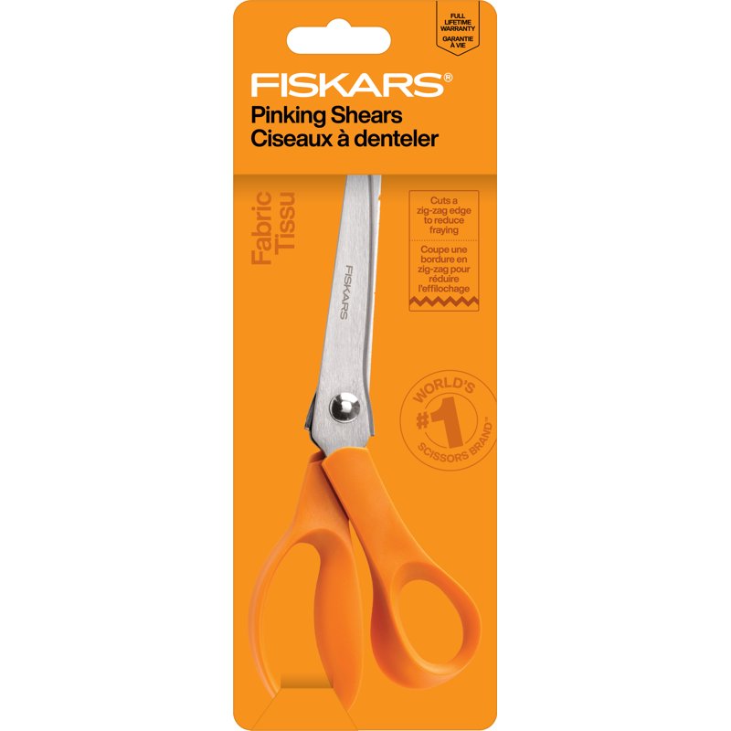 Fabric Pinking Shears 8-inch Pack of 2 with Pointed Tips for Sewing and Crafting