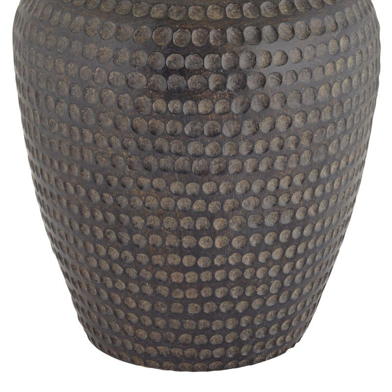 Farmhouse Rustic Table Lamp with Earthen Brown Wood Finish | 25.5"