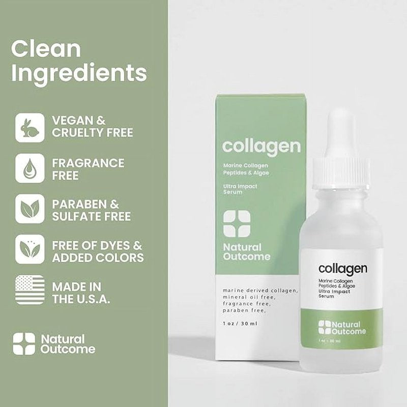 Natural Outcome Collagen Facial Serum - Hydrating Anti-Aging Skin Treatment
