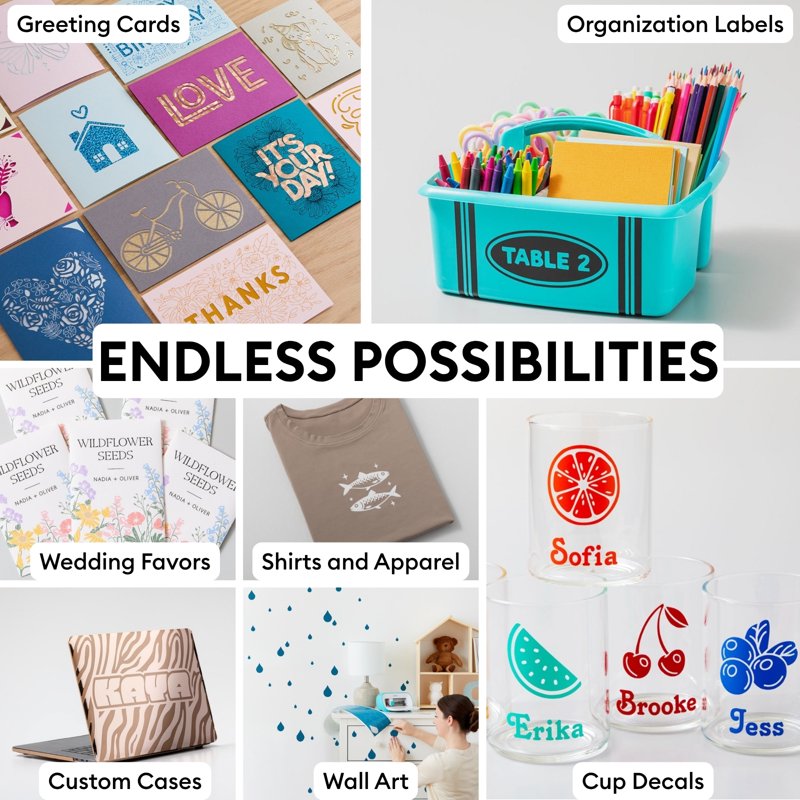 Cricut Materials Crafting Bundle for Cricut Joy & Joy 2 - Starter Set with Vinyl & Accessories