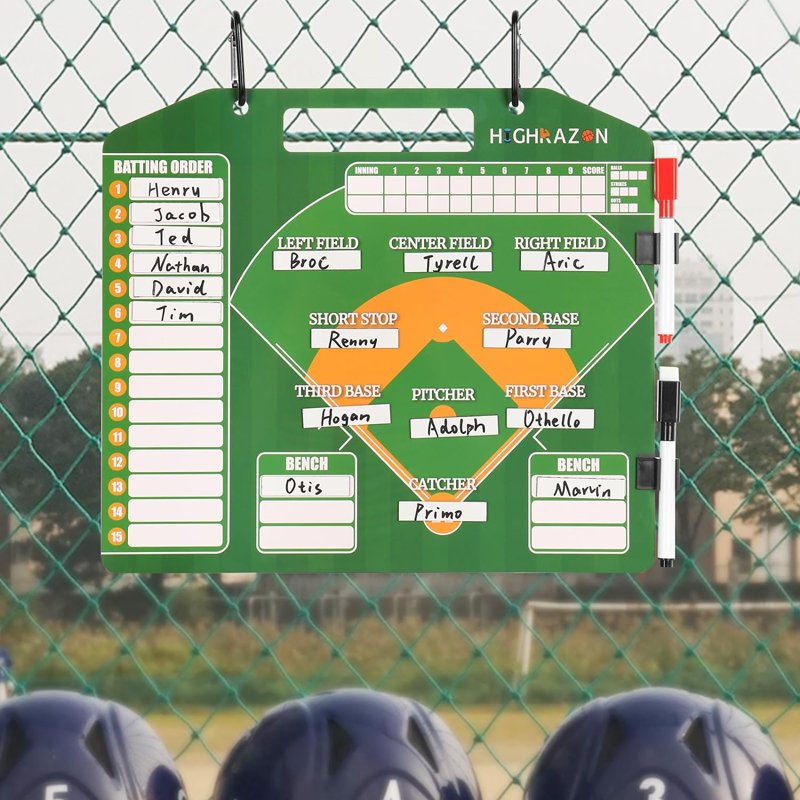 Magnetic Baseball Lineup Board with 30 Cards Dugout Coaching Display