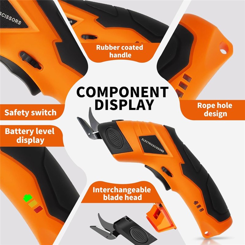 Cordless Electric Scissors for Crafts & Home Projects - Dual Blades Included