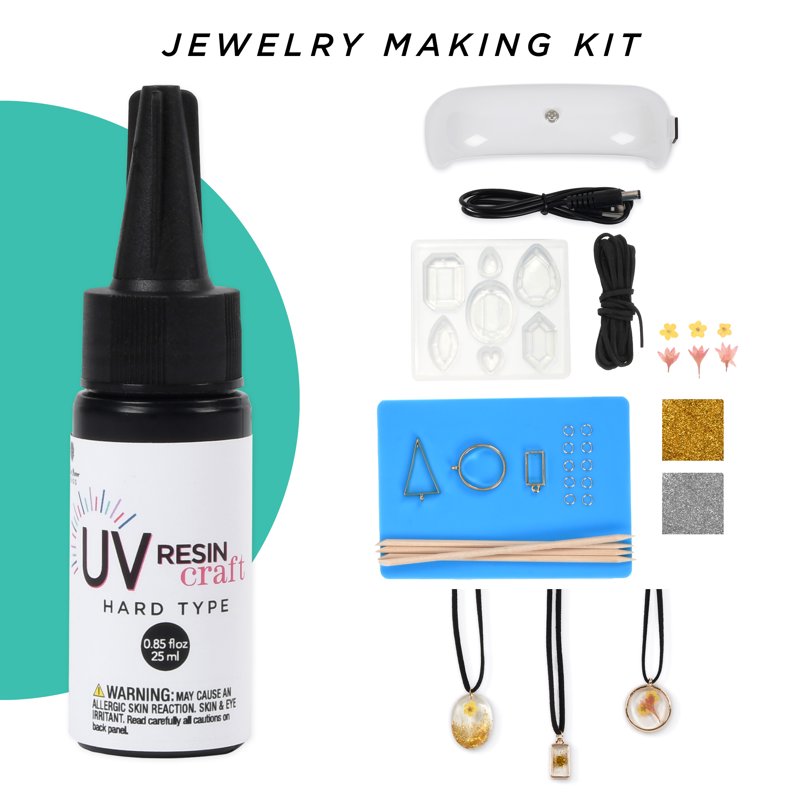 UV Resin Jewelry Making Kit with Pendants & Charms - Multi-Color