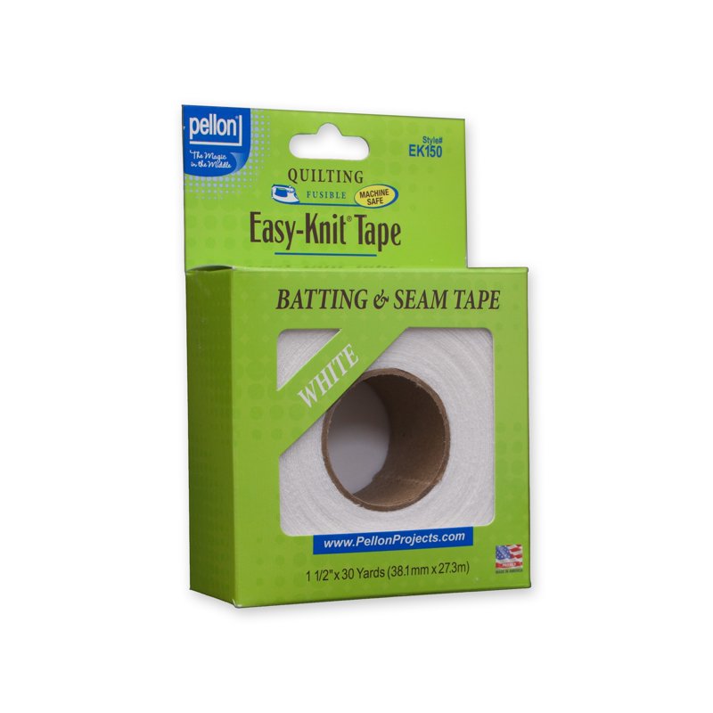 White Sewing Seam Tape 1.5" x 30 Yards - Fusible Batting Stabilizer