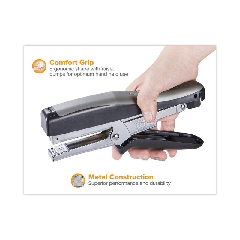 Standard Plier Stapler - Black and Gray, Easy Squeeze, No-Jam Technology