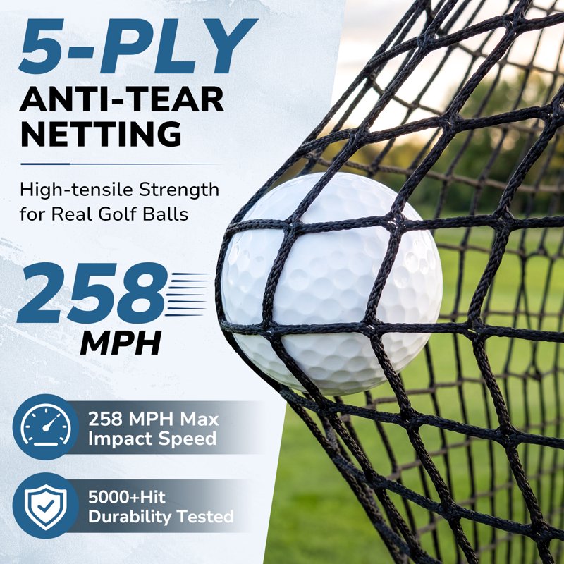 10x7.5ft Golf Practice Net with Target Cloth and Ball Return System