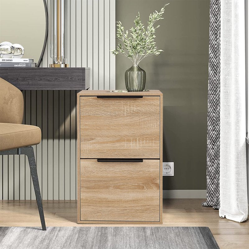 Wooden 2 Drawer Vertical File Cabinet for Home Office - Letter Size Storage