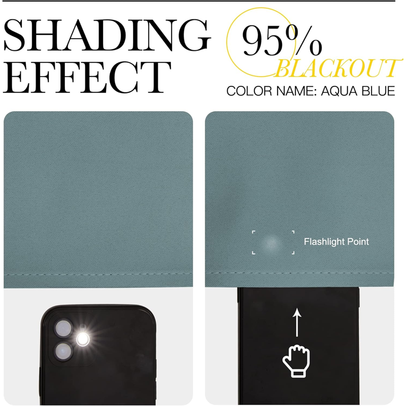 Blackout Curtains Room Darkening Thermal Insulated Window Treatments for Bedroom - 2 Panels