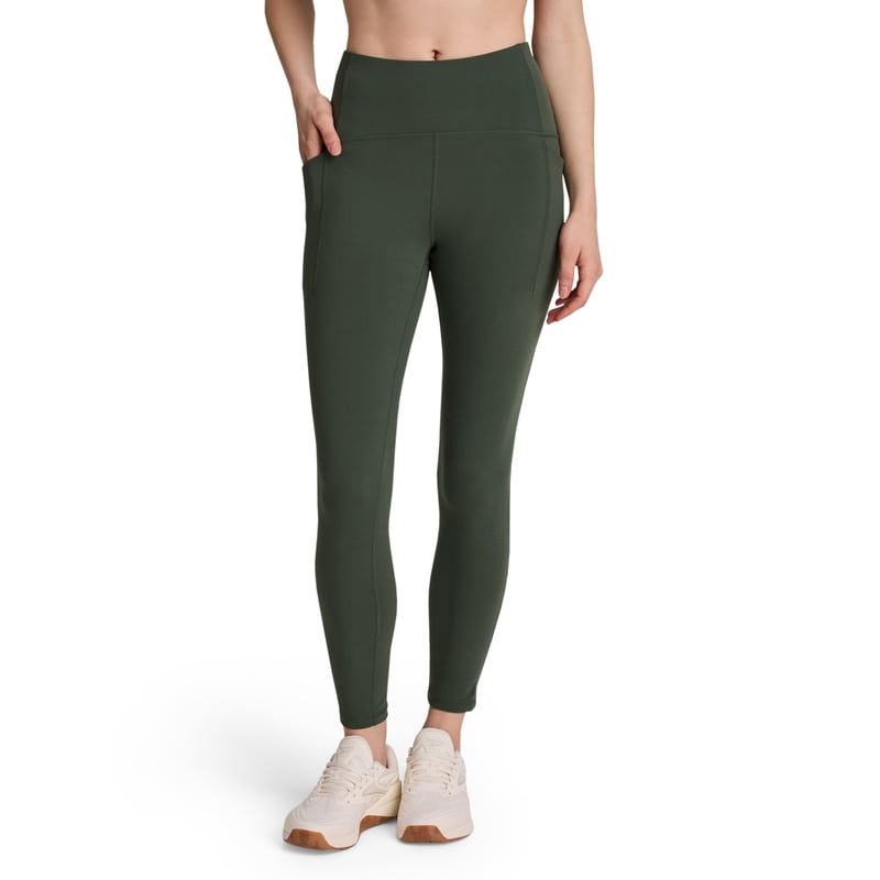 Women's High Rise 7/8 Performance Leggings with Pockets - Moisture-Wicking Athletic Pants