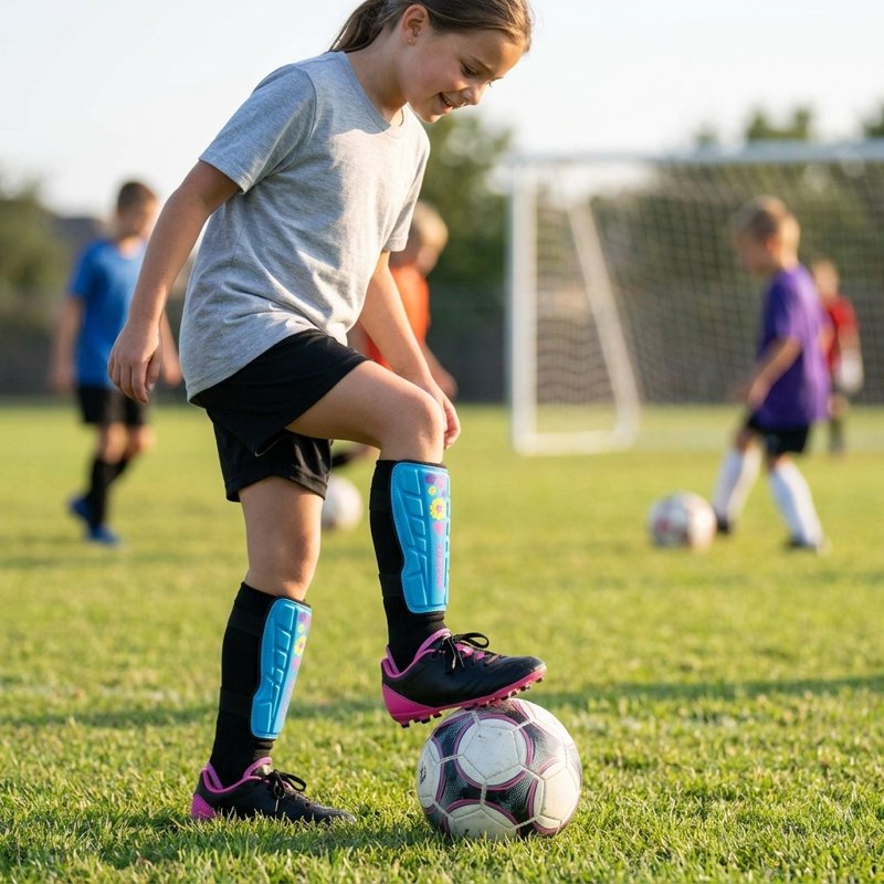 Vizari Blossom Soccer Shin Guards - XXS Blue/Pink – Lightweight Protective Gear