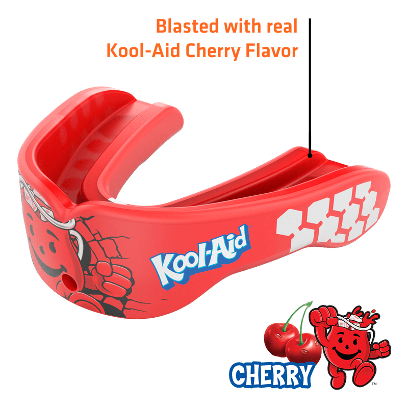 Youth Gel Max Mouthguard with Kool-Aid Cherry Print for Sports Protection
