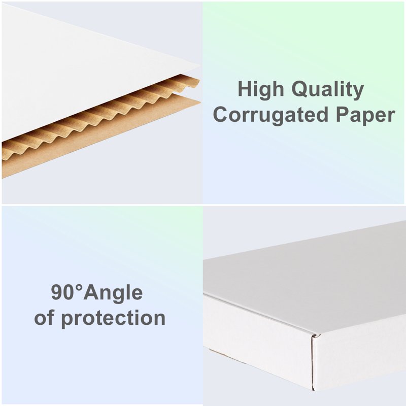 Set of 25 White Corrugated Shipping Boxes 13x10x2 Inches for Small Business
