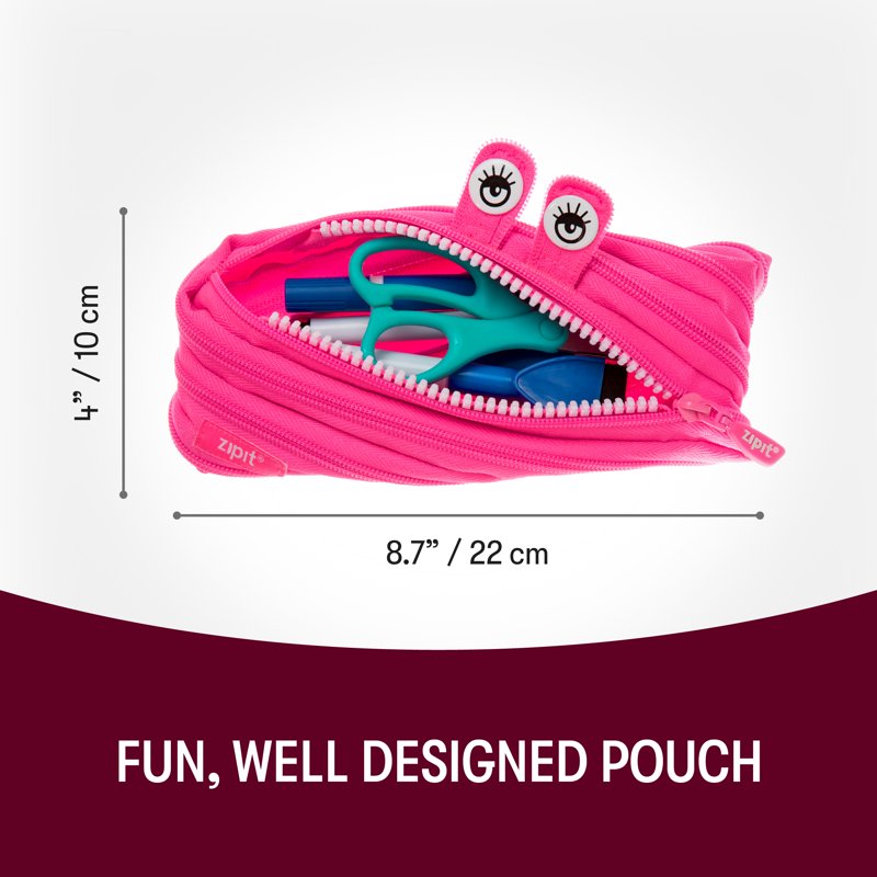 Cute Monster Pencil Case - Colorful Zipper Pencil Pouch for School & Office