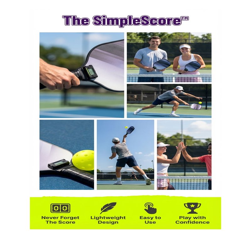 Digital Pickleball Scorekeeper for Paddle - Midnight Black, 1 Count