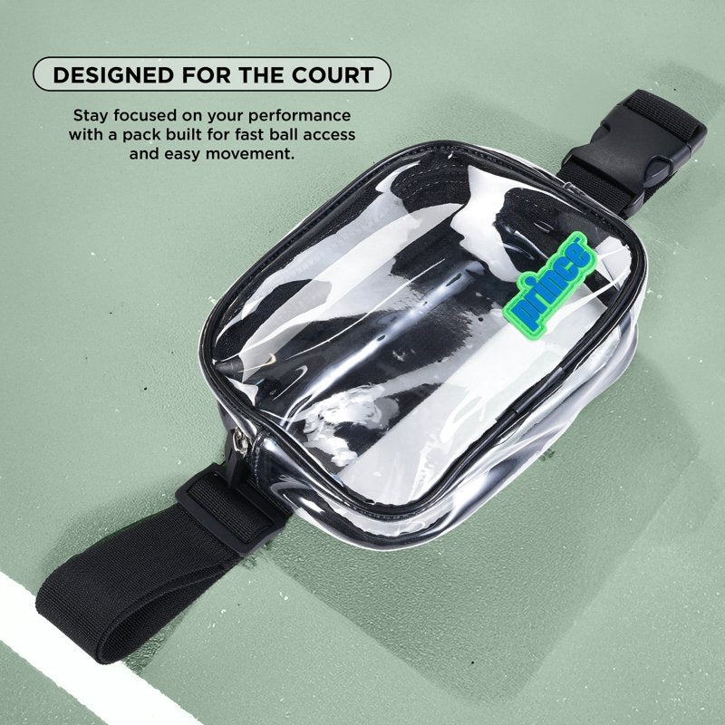 Prince Pickleball Court Crossbody Waist Pack – Clear Front, Black Trim