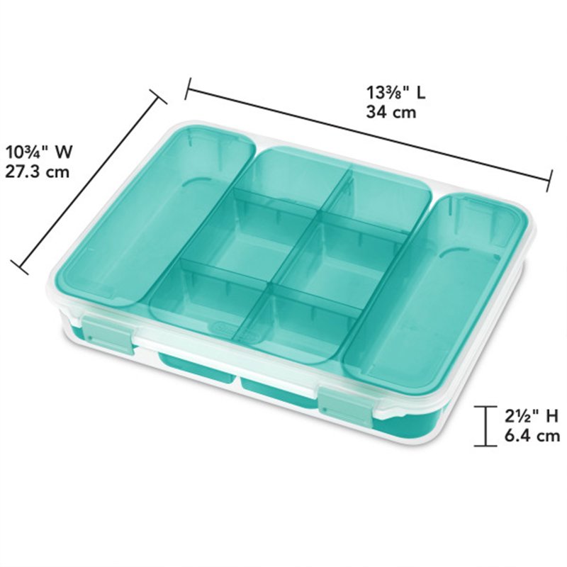 Stackable Plastic Storage Bins with Dividers - Multi-Purpose Organizers