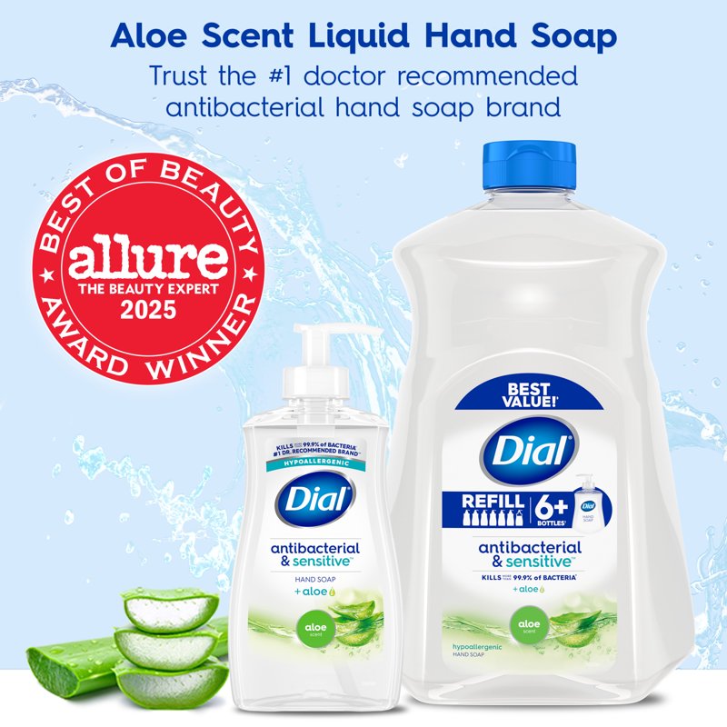 Antibacterial Sensitive Liquid Hand Soap with Aloe - Hypoallergenic, 11 fl oz