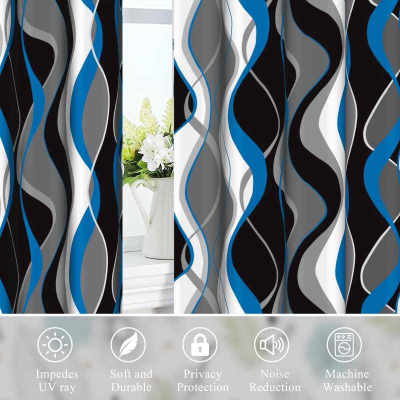 Blackout Curtains Set of 2 - Room Darkening Drapes for Bedroom & Living Room, 52x84 Inches