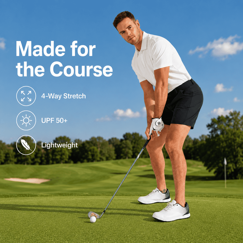 Men's Golf Shorts 7/9 Inch Lightweight Quick Dry Stretch Water-Resistant Casual Pants