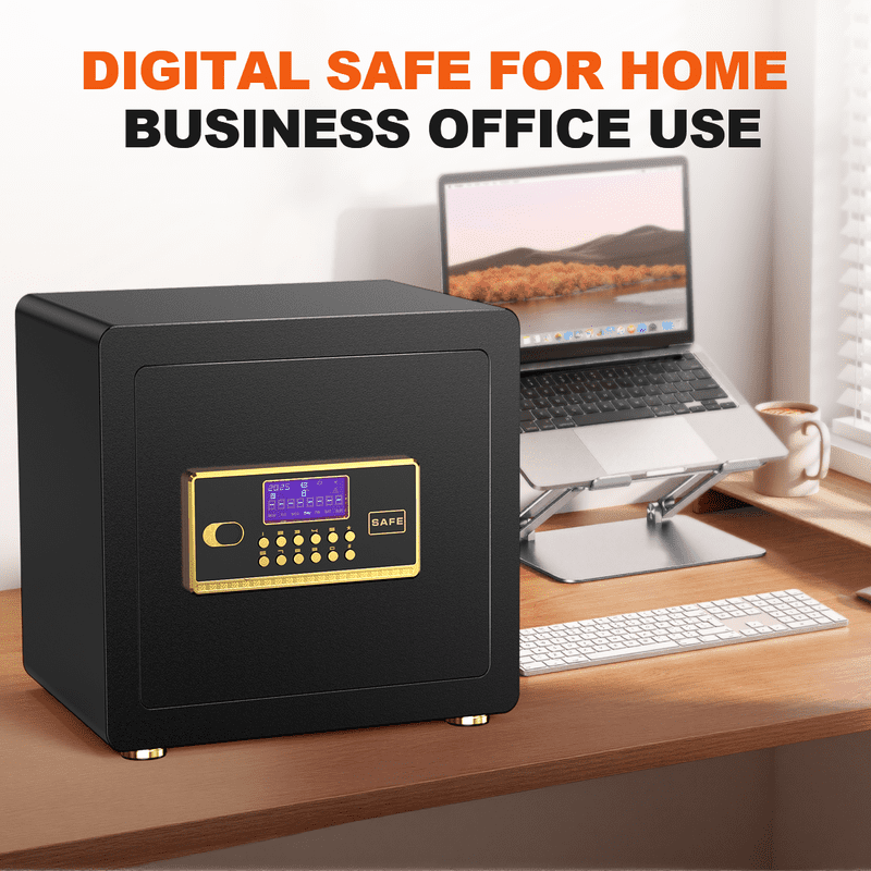 Home Safe with Digital Keypad, Fireproof Waterproof Bag & Adjustable Shelf