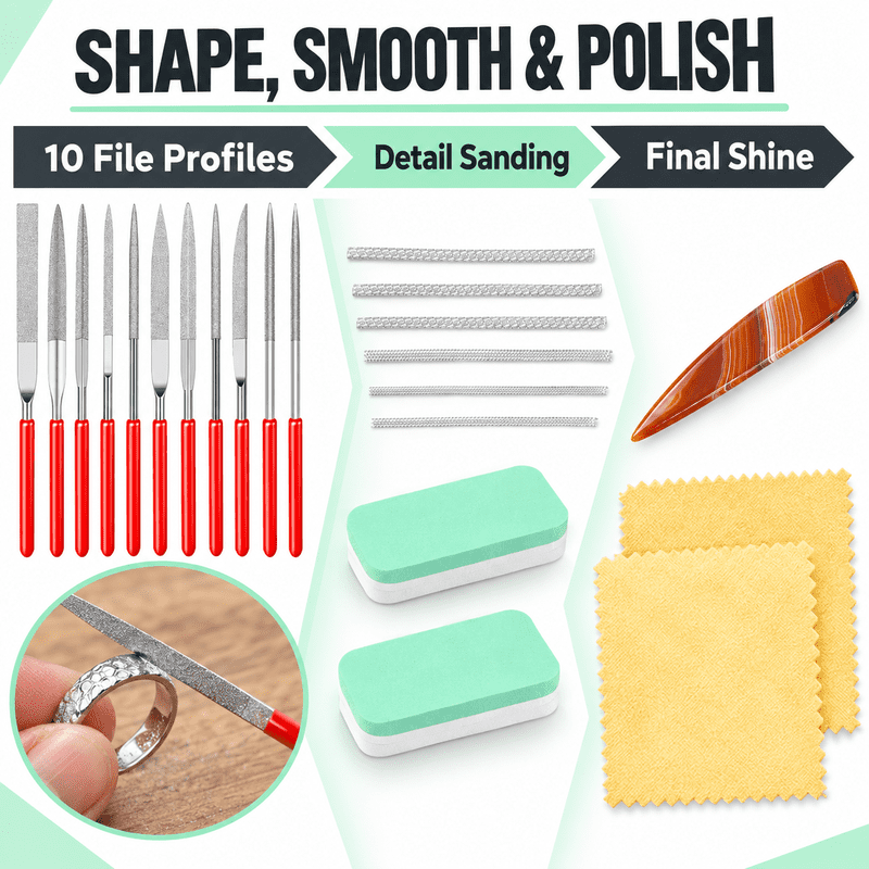 Jewelry Making Tool Kit with Pliers, Ring Sizer, Hammer & Polishing Tools