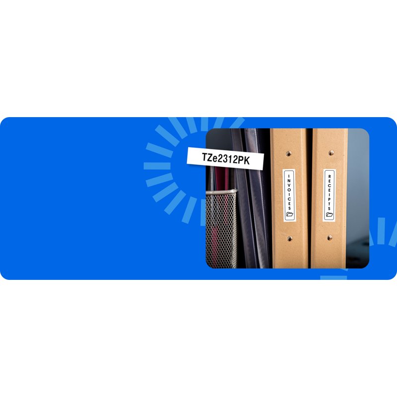 Brother TZe2312PK Black on White Laminated Label Tape 2-Pack for P-touch