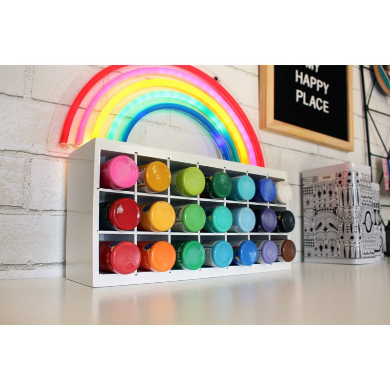 ArtBin Paint Storage Tray Wall Mountable Multi-Purpose White Wood 5.5x12.12x5.75 Inches