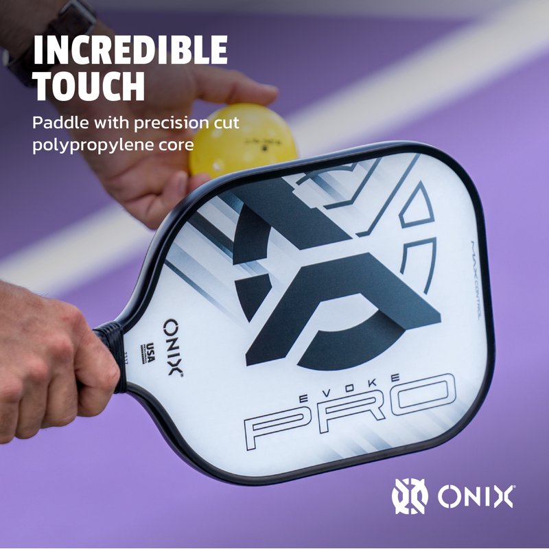 Onix Evoke Pro Pickleball Paddle - Black Variation, Composite Face, Polypropylene Core