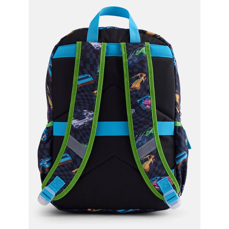 Kids' 17-Inch Race Team Print Laptop Backpack – Water-Resistant & Adjustable Straps