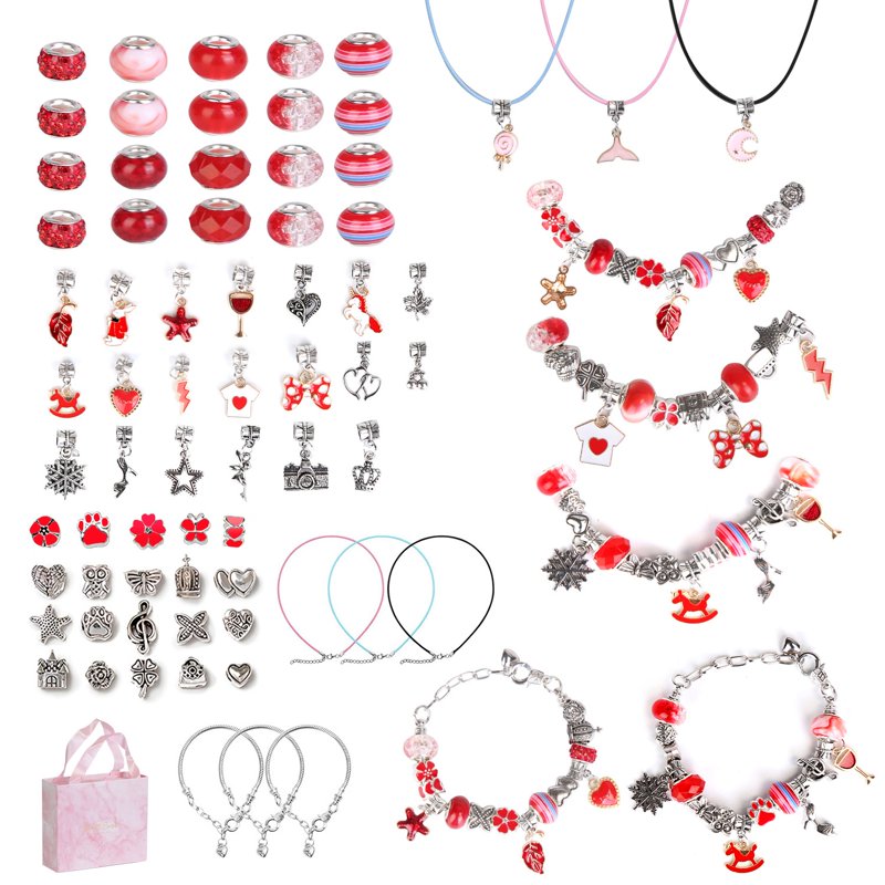 DIY Charm Bracelet Making Kit for Kids Teens - Jewelry Craft Set with Gift Box