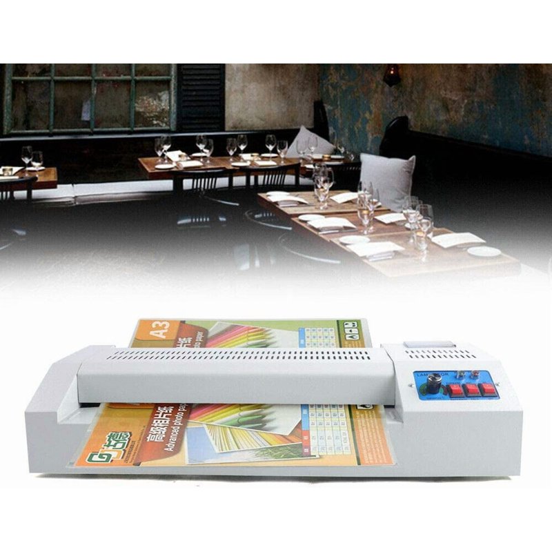 Hot & Cold Laminator Machine with 4 Rollers for A3 A4 Sheets - Home & Office Use