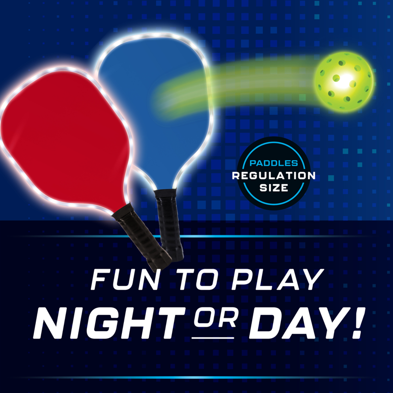 LED Pickleball Set with Net, Paddles & Balls – Light-Up Portable Play Kit