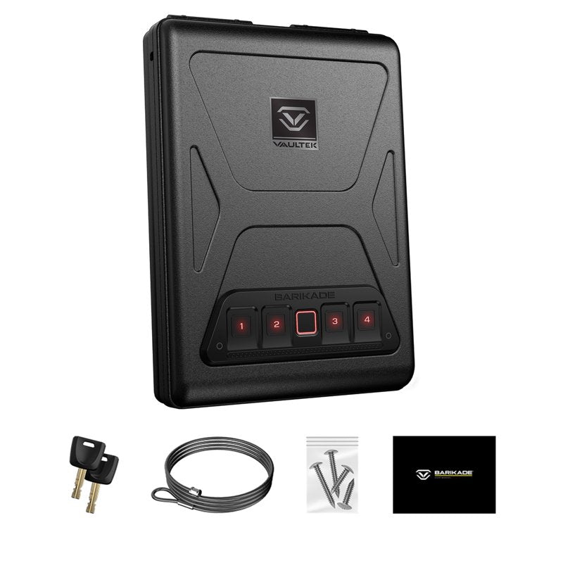 Biometric Compact Safe with Rugged Steel Construction, Backlit Keypad, Mountable, Anti-Theft