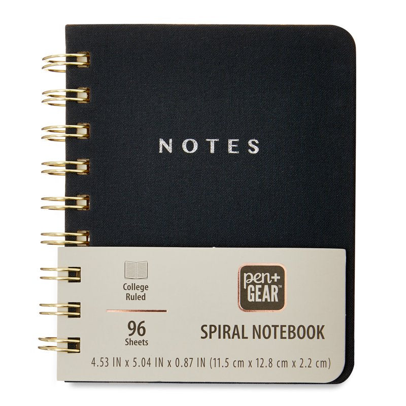 Small Memo Spiral Notepad 4x5 Inches - 192 Ruled Pages, Hard Cover, Twin-Wire Binding