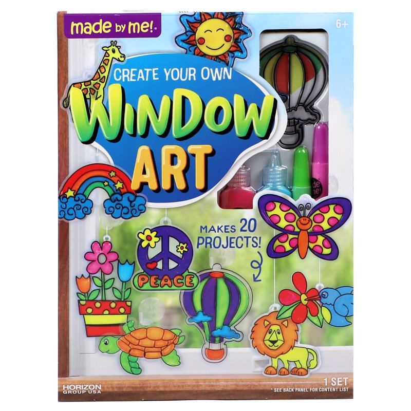 Kids Window Art Craft Set with Paint, Clings & Suction Cups - Creative Activity
