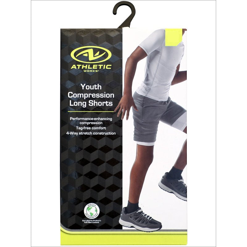 Youth Compression Shorts Unisex Athletic Performance Long Leg Shorts