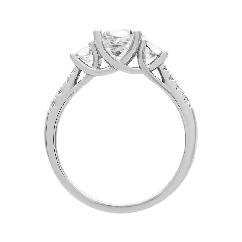 Sterling Silver Engagement Ring with White Sapphire - Harmony Gem, Women's Jewelry