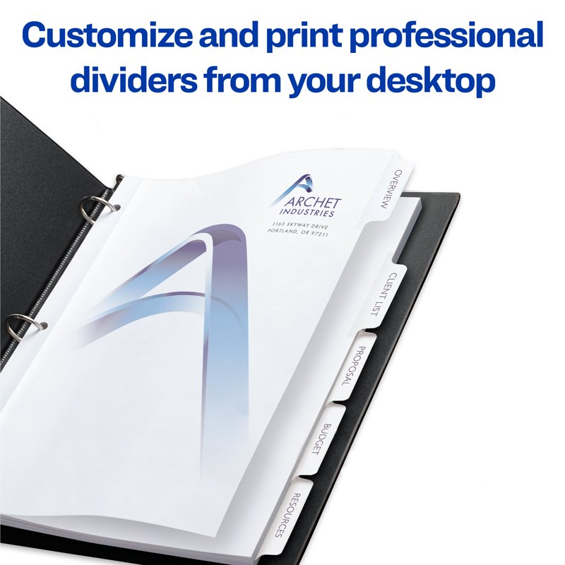 Customizable Print-On Divider Tabs - 25 Sets for Office & Home Organization